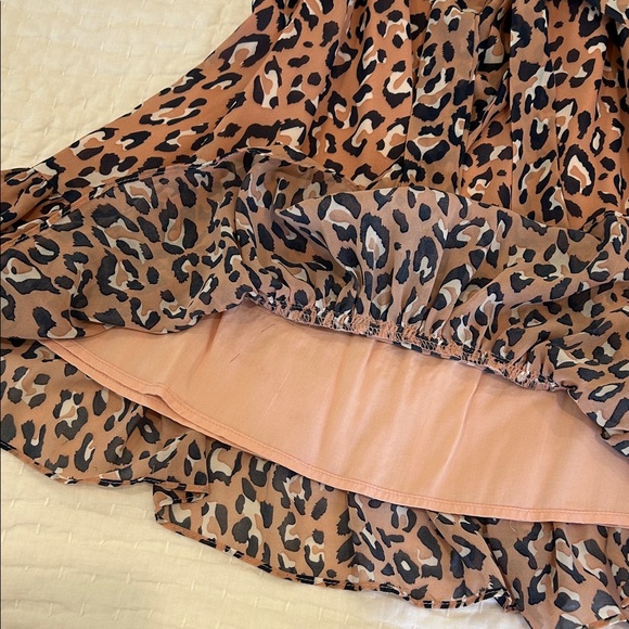 Leopard Print Ruffle Dress - Tan - Picture 5 of 8